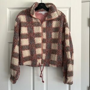 Girls plaid fleece jacket